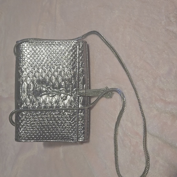 Silver Designer Crossbody Bag - Picture 1 of 8